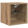 vidaXL TV Wall Unit with LED 4 pcs Artisan Oak Engineered Wood