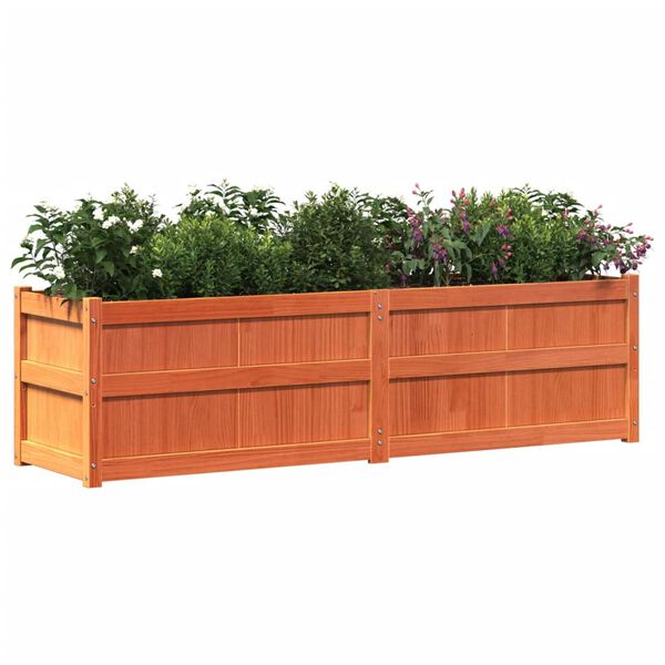 vidaXL Garden Planter Wax Brown 180x50x50 cm Solid Wood Pine