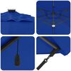 vidaXL Cantilever Roma Parasol Blue and Black 352 x 251 x 265 cm