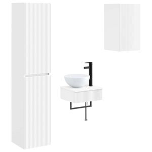 vidaXL Bathroom Cabinet Set 3 pcs White 33 x 34.5 x 160 cm