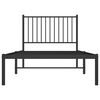 vidaXL Metal Bed Frame without Mattress with Headboard Black 90x200cm