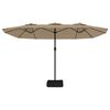 vidaXL Double-Head Parasol Taupe 449x265 cm