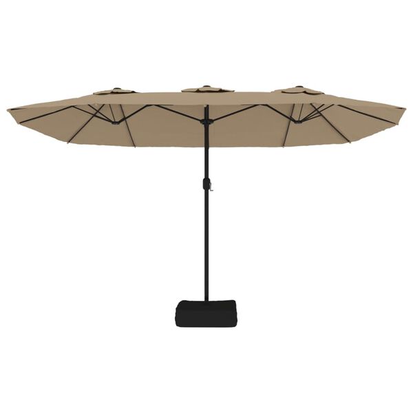 vidaXL Double-Head Parasol Taupe 449x265 cm