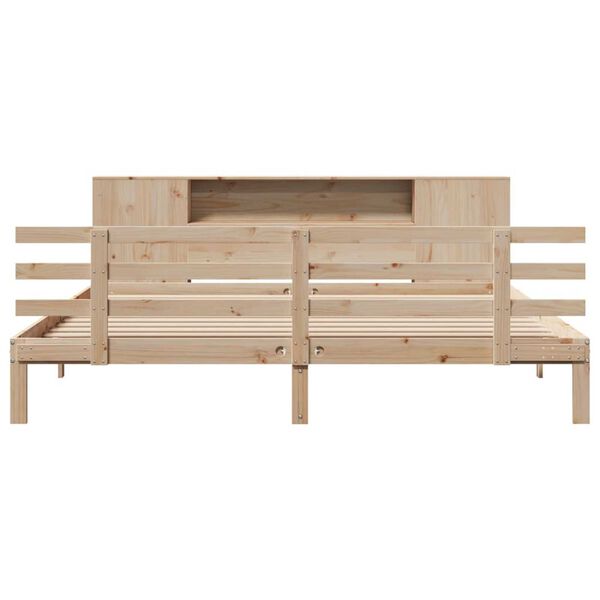 vidaXL Bookcase Bed without Mattress 180x200 cm Super King Solid Wood Pine