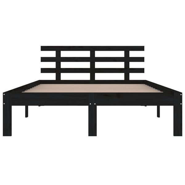 vidaXL Bed Frame without Mattress Black Solid Wood 200x200 cm
