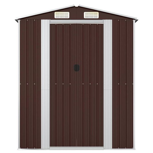 vidaXL Garden Shed Dark Brown 192x108x223 cm Galvanised Steel