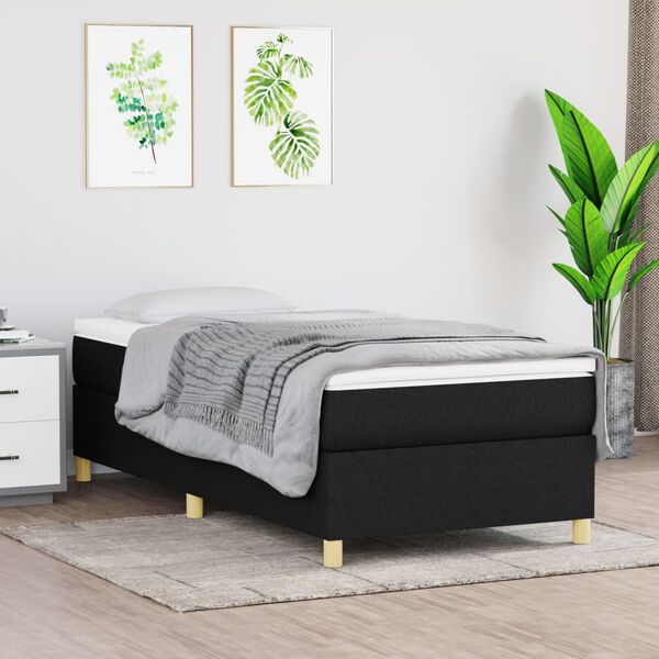 vidaXL Box Spring Bed Frame Black Single Fabric (UK/IE/FI/NO only)