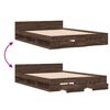 vidaXL Bed Frame with Drawers without Mattress Brown Oak 150x200 cm King Size