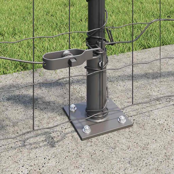 vidaXL Fence with Post Grey 1 x 10 m Steel
