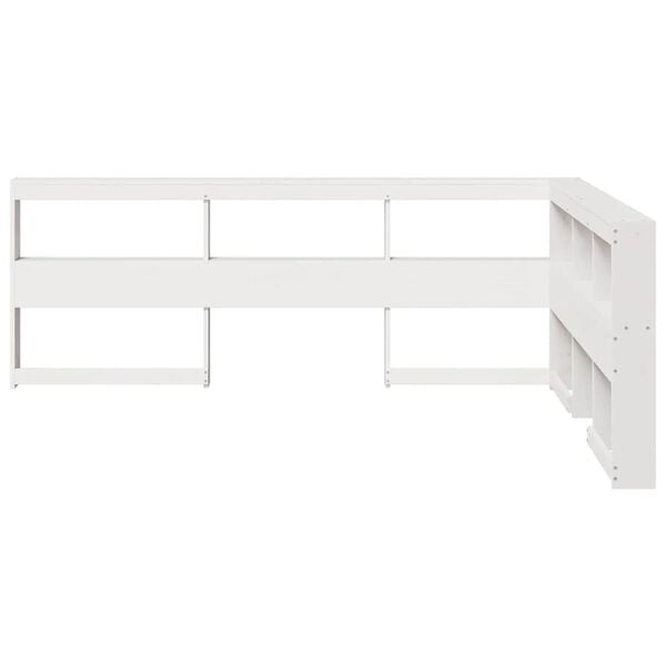 vidaXL Bookcase Headboard L-Shaped White 135 cm Solid Wood Pine
