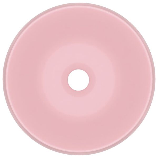 vidaXL Luxury Wash Basin Round Matt Pink 40x15 cm Ceramic