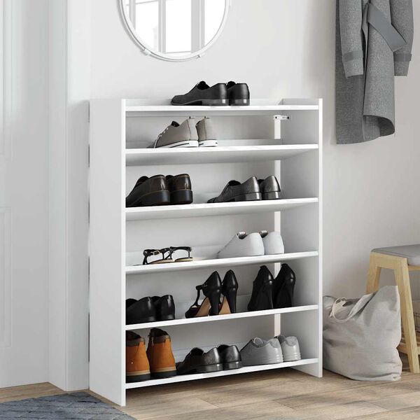vidaXL Shoe Rack White 80x25x100 cm Engineered Wood