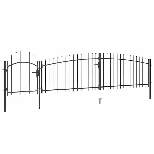 vidaXL Garden Fence Gate Woerden with Spear Top 5x1 m Black