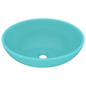 vidaXL Luxury Basin Oval-shaped Matt Light Green 40x33 cm Ceramic