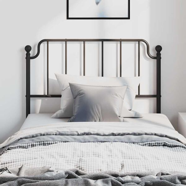vidaXL Metal Replace Headboard Black 100 cm