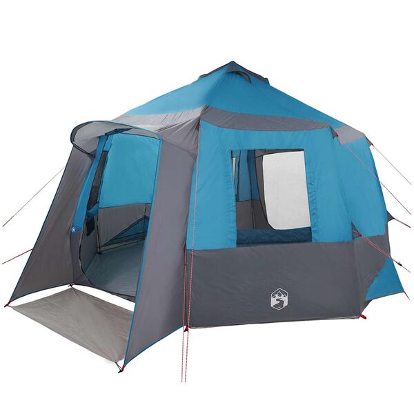 vidaXL Cabin Tent with Roof Blue and Grey 405 x 405 x 273 cm