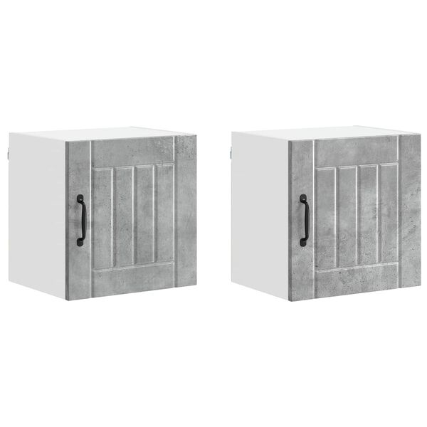 vidaXL Kitchen Cabinet Lucca 2 pcs Concrete Grey 40 x 31 x 40 cm