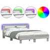 vidaXL Bed Frame with LED without Mattress Grey Sonoma 140x200 cm