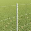 vidaXL Fence with Post Silver 1.5 x 50 m Steel