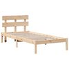 vidaXL Bed Frame with Headboard Brown 90 x 190 cm Solid Pine wood