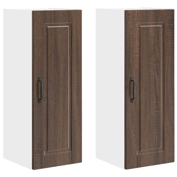 vidaXL Kitchen Cabinet 2 pcs Brown Oak 30 x 31 x 80 cm Engineered Wood