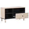 vidaXL TV Cabinet with Drawer White 80 x 33.5 x 46 cm Solid Mango Wood