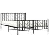 vidaXL Metal Bed Frame without Mattress with Footboard Black 150x200cm