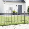 vidaXL Garden Fence 2 pcs Grey 170 x 140 cm Powder-Coated Steel