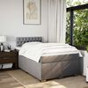 vidaXL Box Spring Bed with Mattress Taupe 120x190 cm Fabric