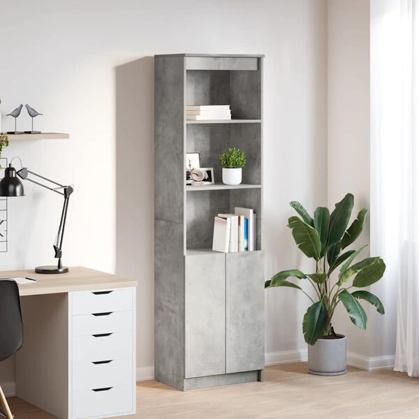 vidaXL Highboard Concrete Grey 50x35x180 cm Engineered Wood
