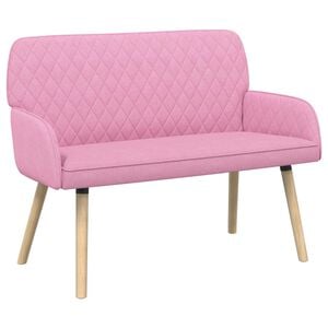 vidaXL 2 Seater Sofa with Solid Wood Legs 2-Seater Pink Linen Fabric