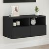 vidaXL TV Wall Cabinet Black 60x30x30 cm Engineered Wood