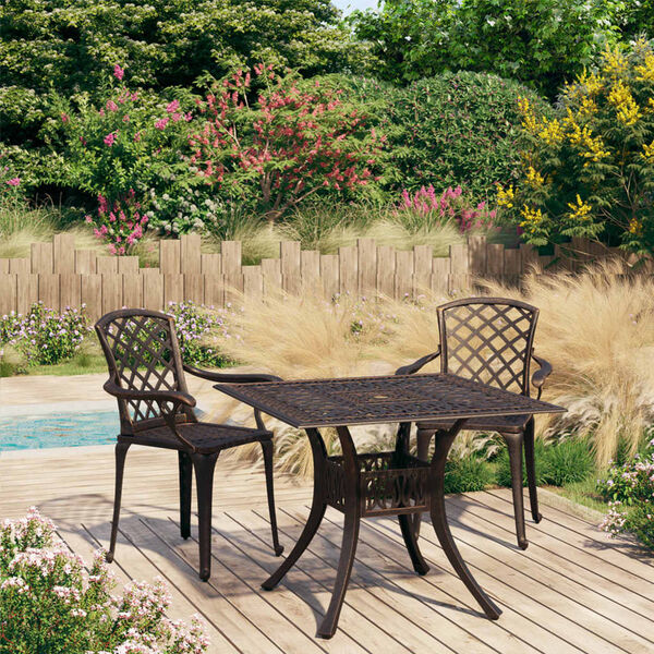 vidaXL 3 Piece Bistro Set Cast Aluminium Bronze