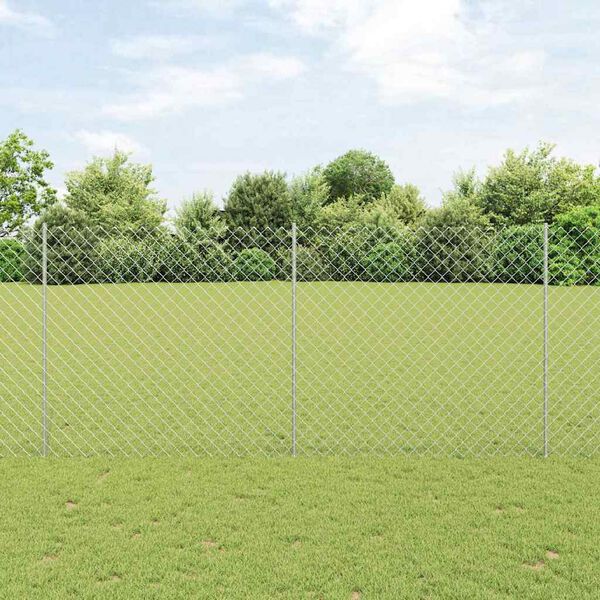 vidaXL Fence and Post Silver 1.4 x 10 m Steel