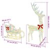 vidaXL Reindeer Pull Sleigh Warm white 70 x 26 x 129 cm PET