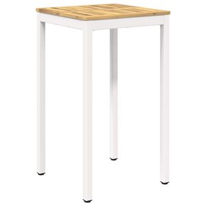 vidaXL Garden Bar Table White 60 x 60.5 x 105 cm Solid Acacia Wood