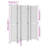 vidaXL Room Divider 5 Panels Black Solid Wood Paulownia