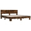 vidaXL Bed Frame without Mattress Smoked Oak 180x200 cm Super King