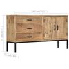 vidaXL Sideboard 140x35x75 cm Solid Mango Wood