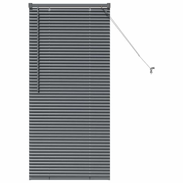 vidaXL Window Blind with Curtains Manual Dark grey Aluminium