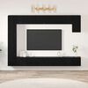 vidaXL TV Cabinet Set Wall-mounted 9 pcs Black Oak Engineered Wood
