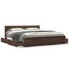 vidaXL Bed Frame with Headboard without Mattress Brown Oak 200x200 cm