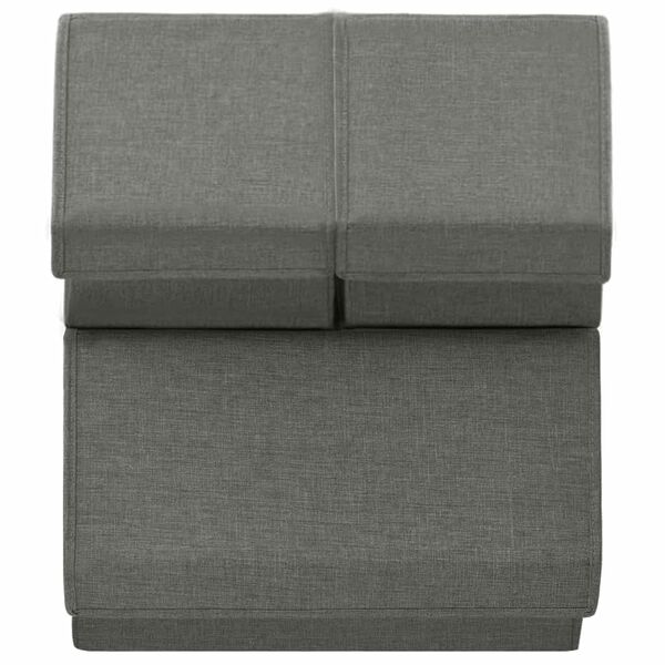 vidaXL Stackable Storage Box Set of 3 Pieces Fabric Anthracite