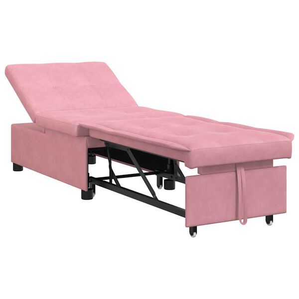 vidaXL Sofa Bed Pink 67 x 194 x 38 cm Velvet