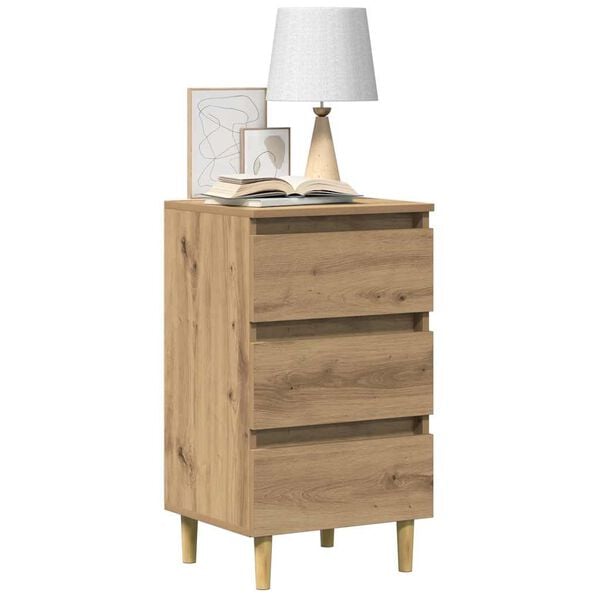 vidaXL Bedside Cabinet Artisan Oak 40x35x69 cm Engineered Wood