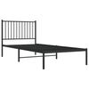 vidaXL Metal Bed Frame without Mattress with Headboard Black 90x200cm