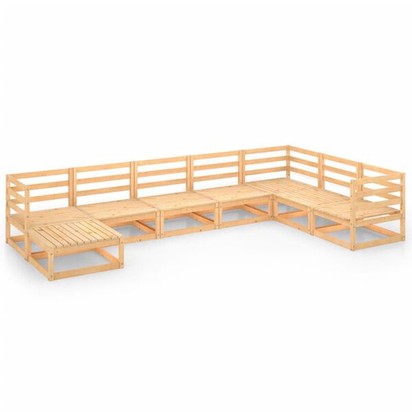 vidaXL 8 Piece Garden Lounge Set Solid Wood Pine