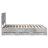 vidaXL Bed Frame with Drawer Concrete Grey 140 x 190 cm Engineer Wood