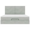 vidaXL Ottoman Bed with Mattresses Light Grey 180x200cm Velvet