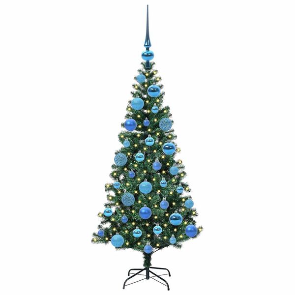 vidaXL Artificial Pre-lit Christmas Tree Green 120 cm PVC and Metal